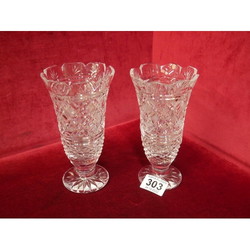 303 - PAIR OF WATERFORD VASES