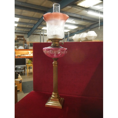 316 - RUBY OIL LAMP