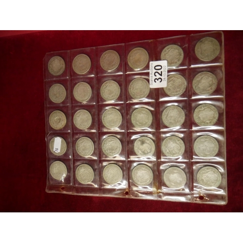 320 - SHEET OF PRE 47 COINS