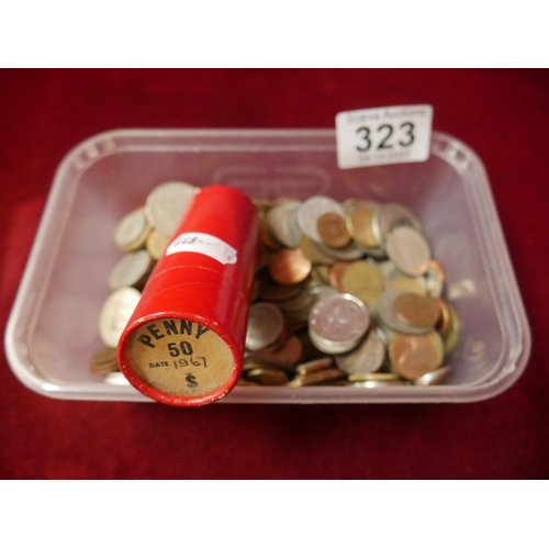 323 - BOX OF COINS