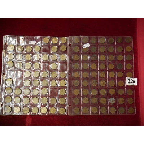 325 - 2 SHEETS OF COINS