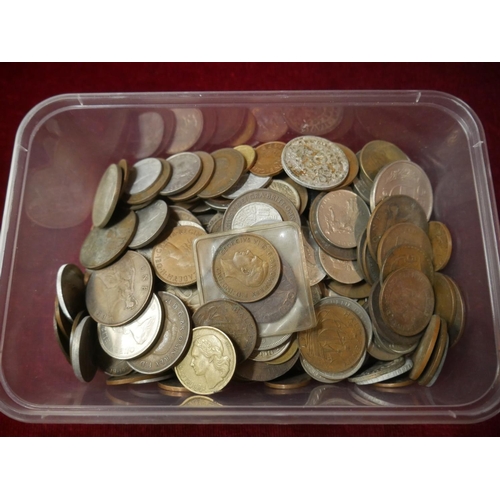 327 - BOX OF COINS