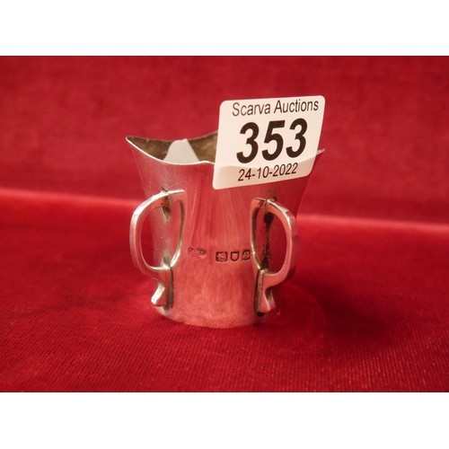 353 - SILVER 4 HANDLED CHRISTENING CUP BY GOLDSMITHS