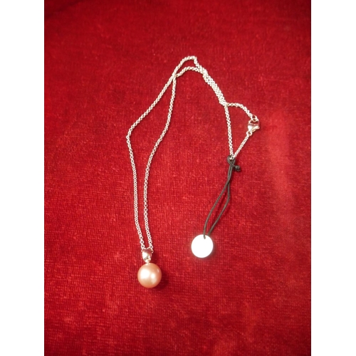 355 - SILVER & PEARL NECKLACE