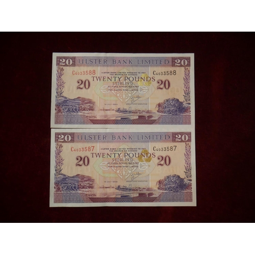 372 - 2 ULSTER BANK £20 NOTES