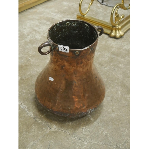 392 - ANTIQUE COPPER VESSLE