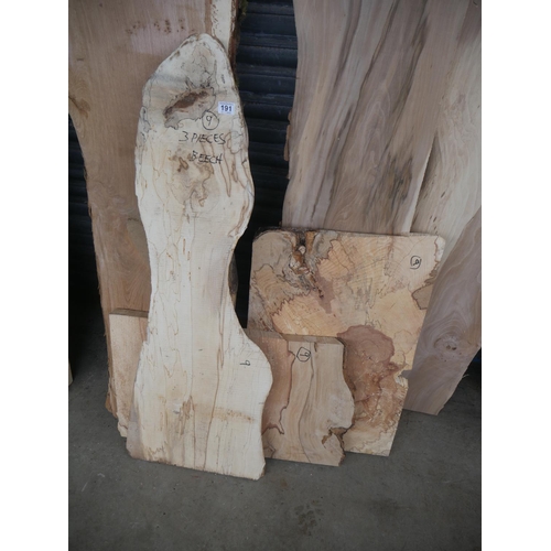 191 - 3 PIECES OF BEECH