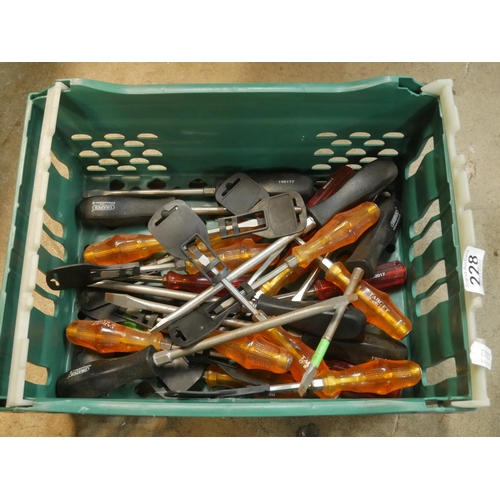 228 - BOX OF SCREWDRIVERS