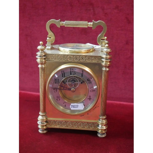 344 - ANTIQUE BRASS CARRIAGE CLOCK COMPENDIUM