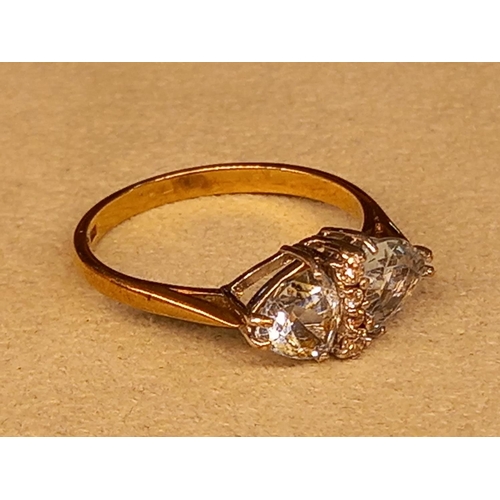 363 - 9CT & TOPAZ RING SIZE P