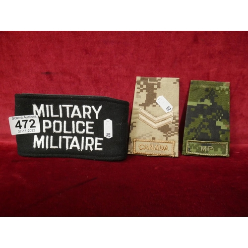 472 - MILITARY ARMBANDS & FLASHES