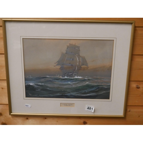 481 - MARITIME WATERCOLOUR W. KNOX (RBA)