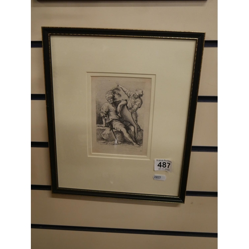 487 - FRAMED ETCHING