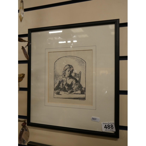 488 - FRAMED ETCHING