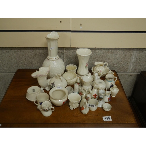 490 - LOT OF MIXED CERAMICS INCLUDING CRESTED WARE