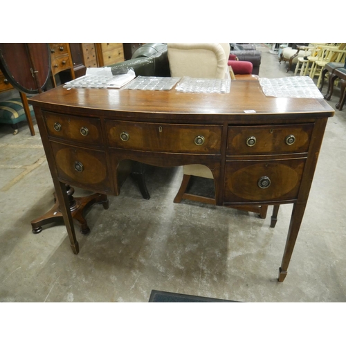 589 - ANTIQUE INLAID BOW FRONTED SIDEBOARD