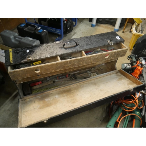 209 - LARGE WOODEN TOOL BOX