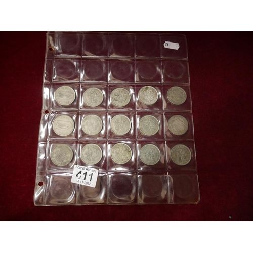 411 - PART SHEET OF PRE 47 COINS