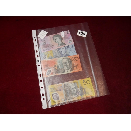 428 - 4 AUSTRALIAN MINT BANK NOTES