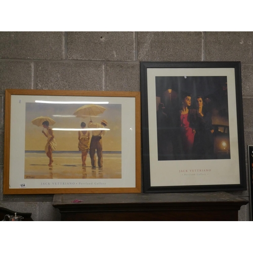 534 - 2 JACK VETTRIANO PRINTS