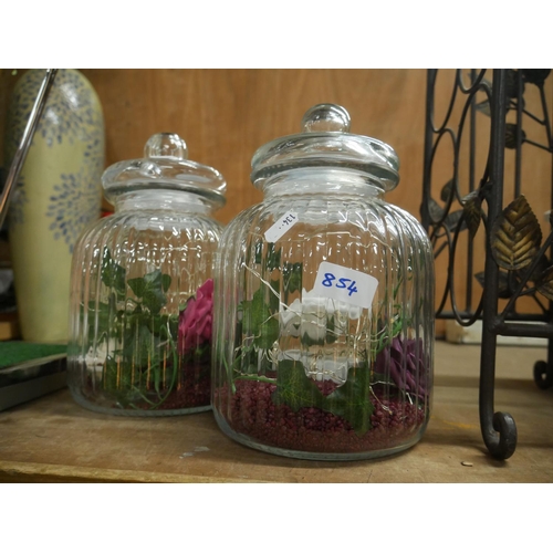 854 - 2 DECORATIVE JARS