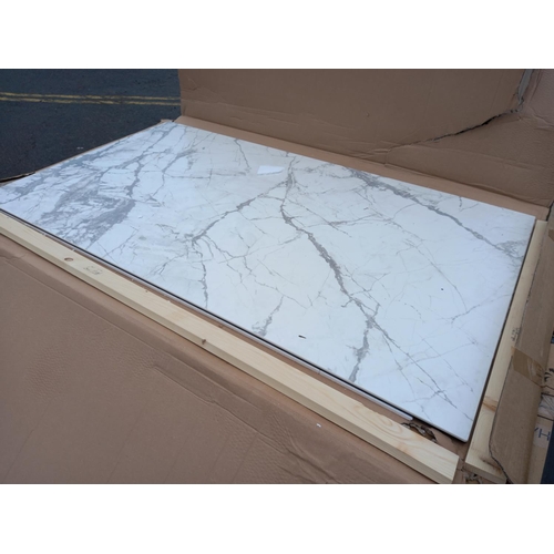 166 - WHITE MARBLE TABLE TOP 6FT X 3 FT APPROX