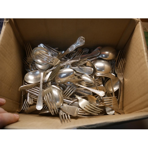 818 - BOX OF SILVER PLATE