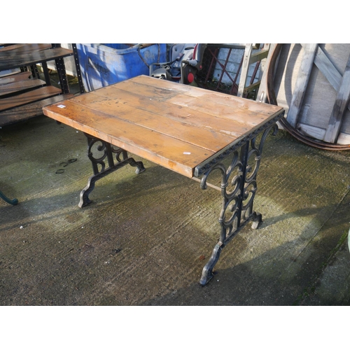 16 - GARDEN TABLE WITH CAST IRON ENDS