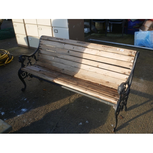 20 - GARDEN BENCH WITH LION MASK ENDS