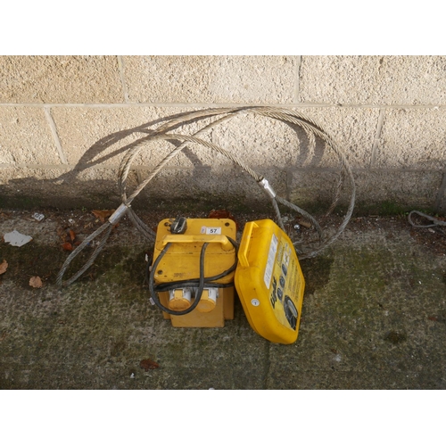 57 - TRANSFORMER BOX & SNOW CHAINS PLUS WIRE ROPE