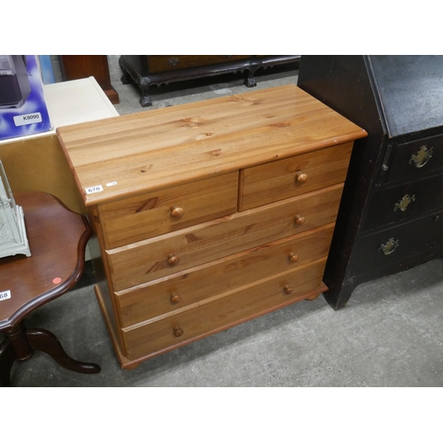 670 - PINE CHEST OF DRAWERS