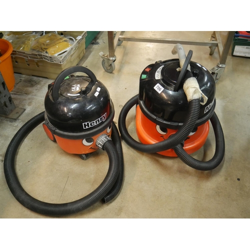 706 - 2 VACUUM CLEANERS - BOTH WORKING BUT NO SWEEPER