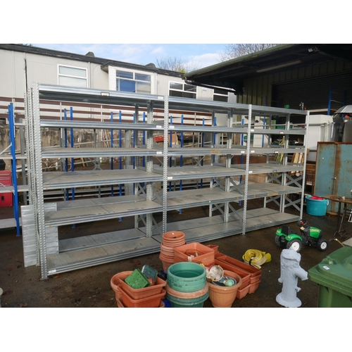 79 - 3 RUNNING BAYS OF ALUMINIUM SHELVING - WITH THE OPTION OF THE NEXT LOT