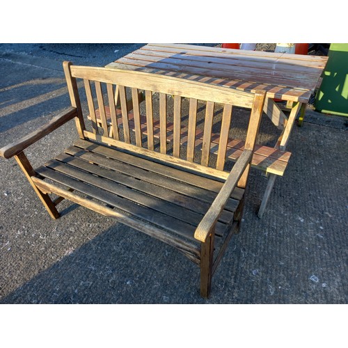 84 - WOODEN PICNIC TABLE & GARDEN BENCH