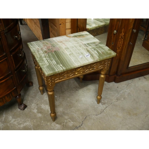 297 - GILT ONYX TOP TABLE