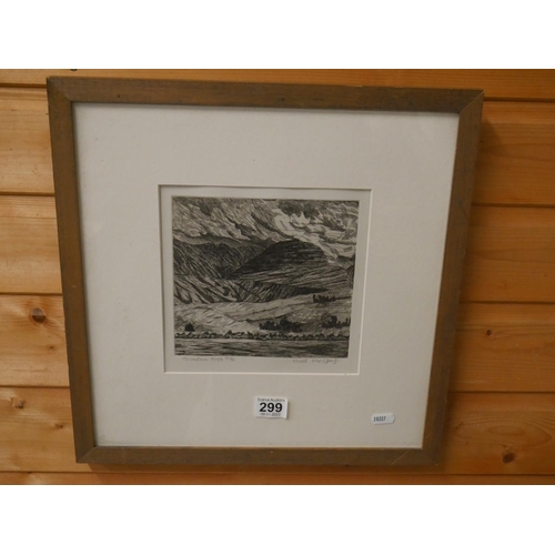 299 - FRAMED INK DRAWING