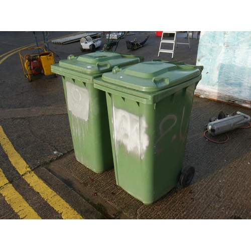 16 - 2 GREEN WHEELIE BINS