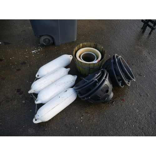 37 - LOT OF PLANTERS & BUMP BUOYS