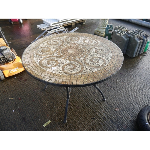 58 - MOSAIC TOP GARDEN TABLE