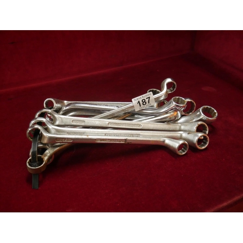 187 - LOT OF RING SPANNERS