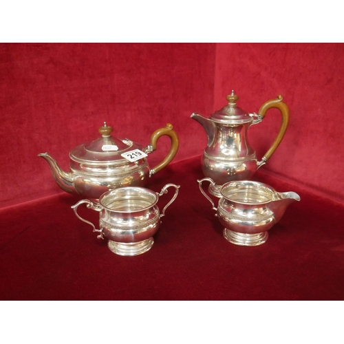 219 - HALLMARKED SILVER 4 PIECE TEA SERVICE