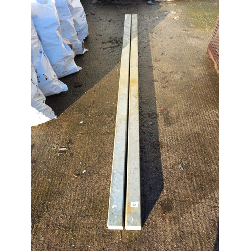 22 - PAIR OF 8FT GALVANISED POSTS