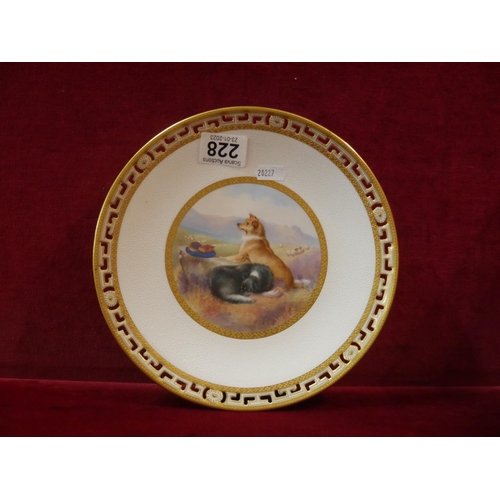 228 - LATE VICTORIAN MINTON PLATE HAND PAINTED SCENE 