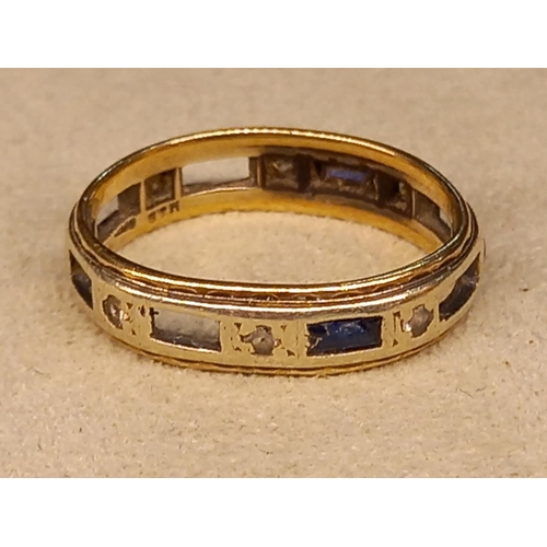 236 - 9CT BAND - STONES MISSING - SIZE P