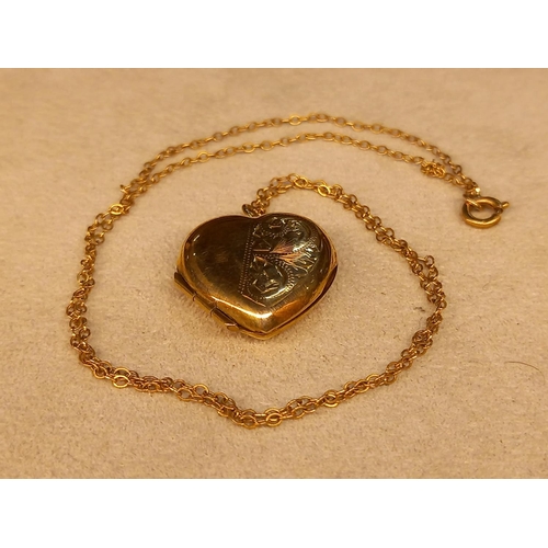 245 - 9CT LOCKET & CHAIN