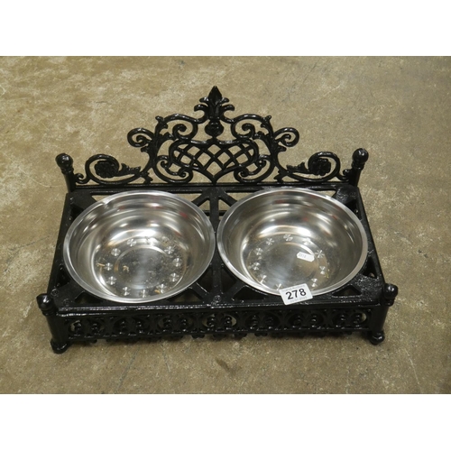 278 - DOG BOWLS & STAND