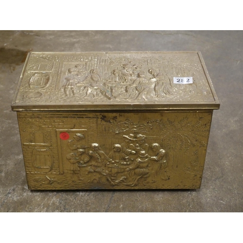 282 - SMALL BRASS LOG BOX