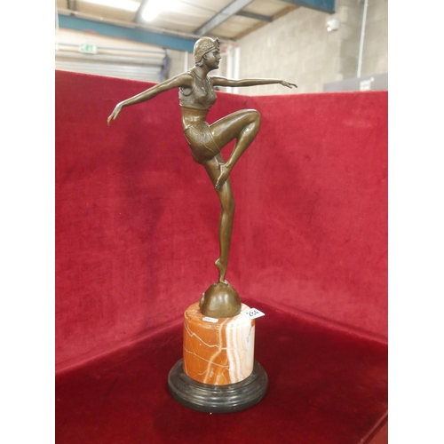 284 - ART DECO STYLE BRONZE LADY