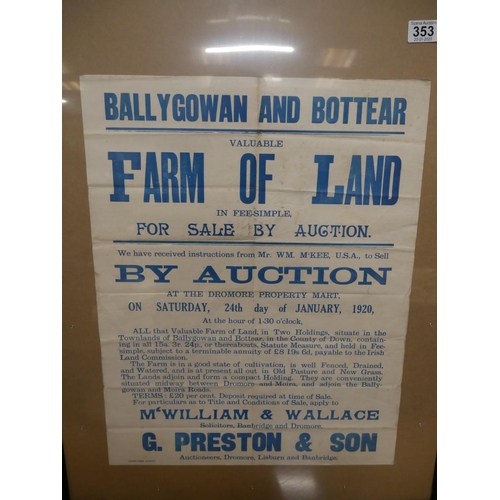 353 - AUCTION POSTER - FRAME NOT INCLUDED