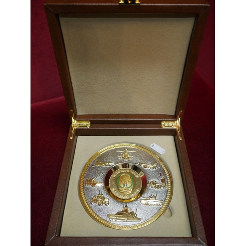 528 - CASED MILITARY PLAQUE